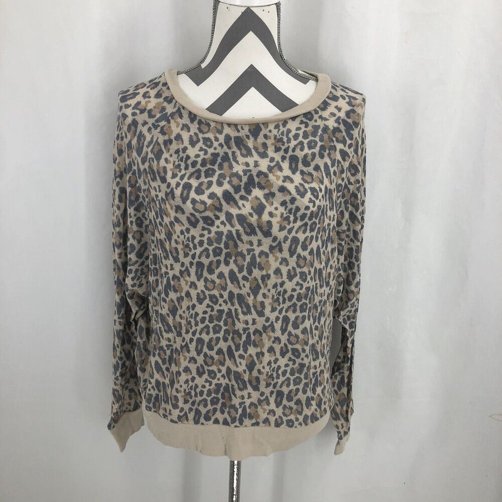 Honeydew Long Sleeve Lounge Pajama Top Shirt Leopard Print 94113 XS